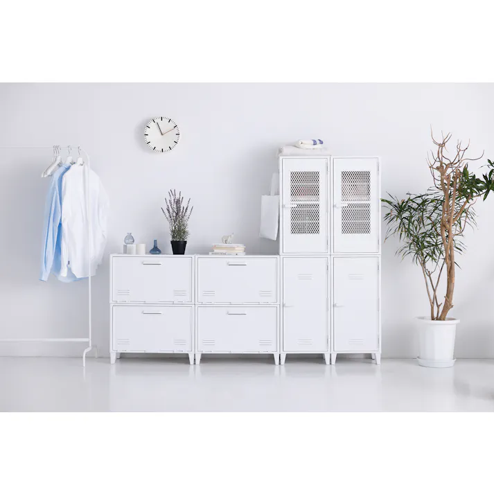 フィッツ ペグキャビネット ワイド オレンジ 2個セット インテリア 扉式 リビング収納 簡単組立 ロッカー風 ヴィンテージ風 扉付き 組み立て簡単 ロッカー 4904746160249【別送品】