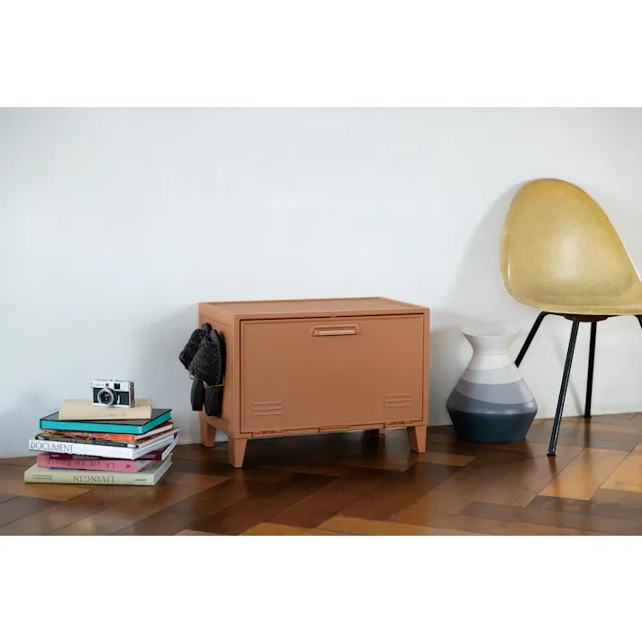 フィッツ ペグキャビネット ワイド オレンジ 2個セット インテリア 扉式 リビング収納 簡単組立 ロッカー風 ヴィンテージ風 扉付き 組み立て簡単 ロッカー 4904746160249【別送品】