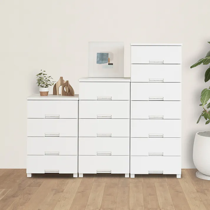 フィッツ(Fits) フィッツチェスト 7504 ホワイト 75×41×85 完成品 衣類収納ケース キャスター対応 110016054【別送品】