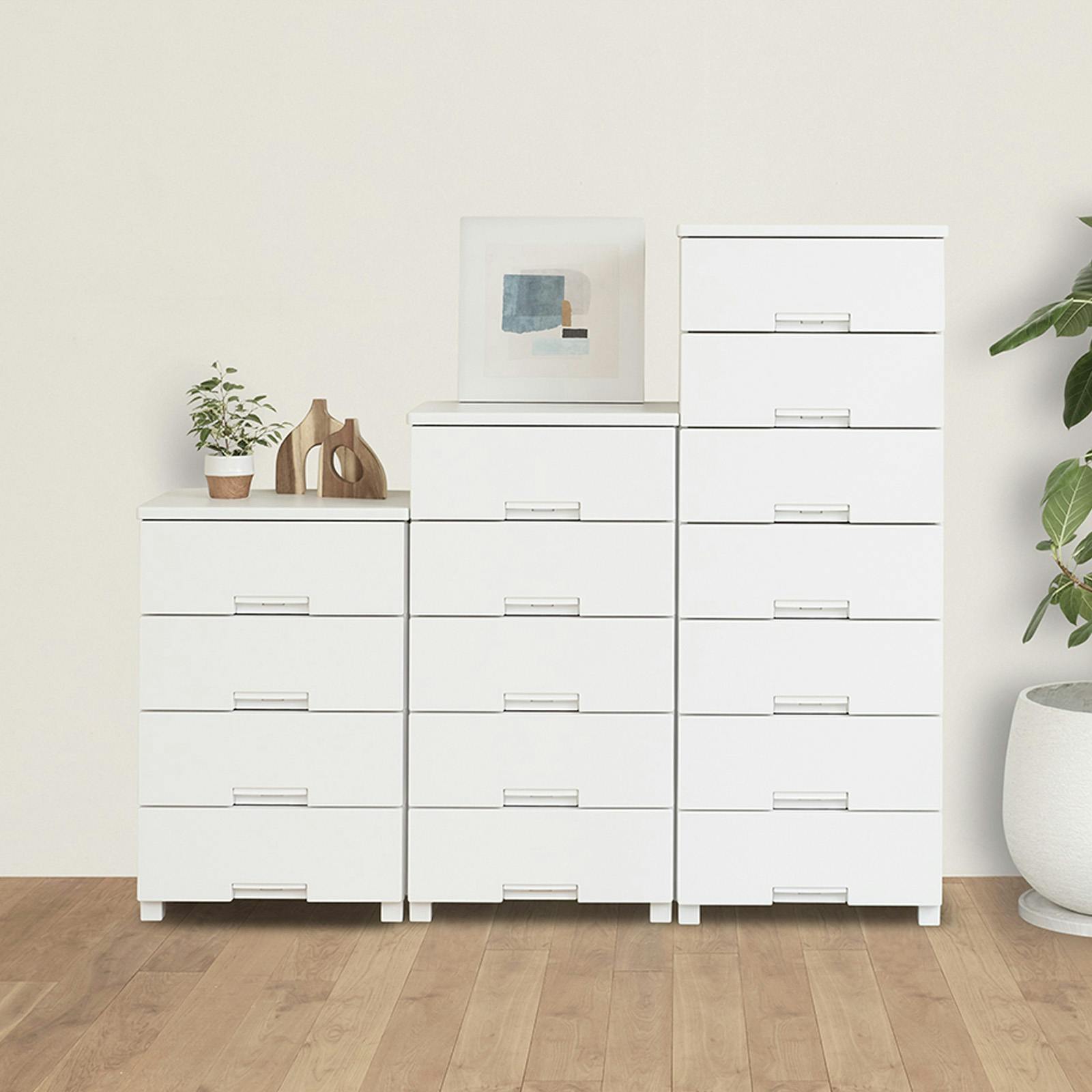 フィッツ(Fits) フィッツチェスト 7507 ホワイト 75×41×144 簡単組立