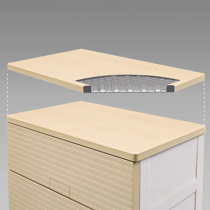 フィッツ(Fits) フィッツチェスト ウッド 6505 ベージュ 65×41×105 完成品 衣類収納ケース キャスター対応 110016074【別送品】