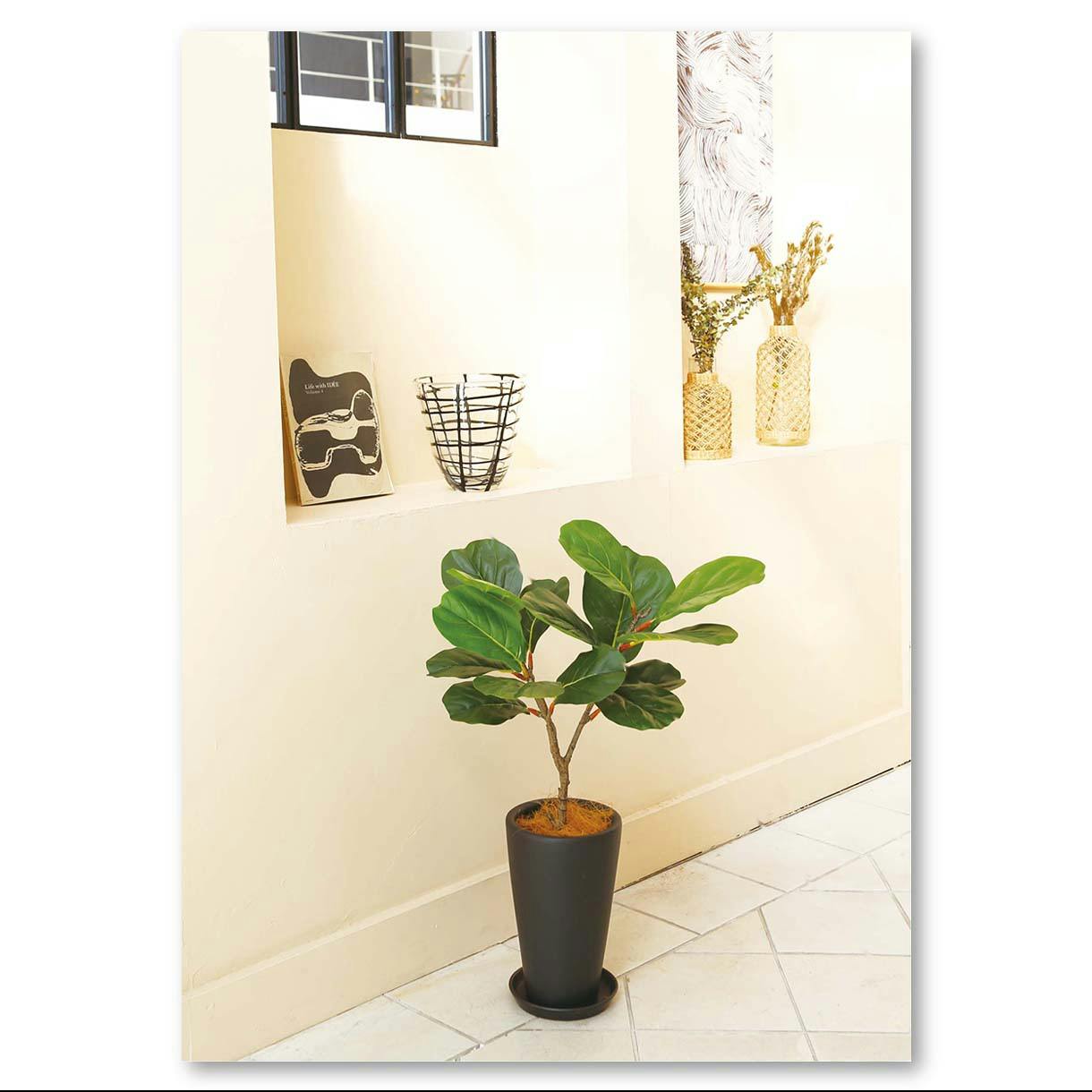 GREEN COFFRET カシワバゴム80cm 人工観葉植物 フェイクグリーン GREEN COFFRET カシワバゴム80cm 人工観葉植物 フェイクグリーン