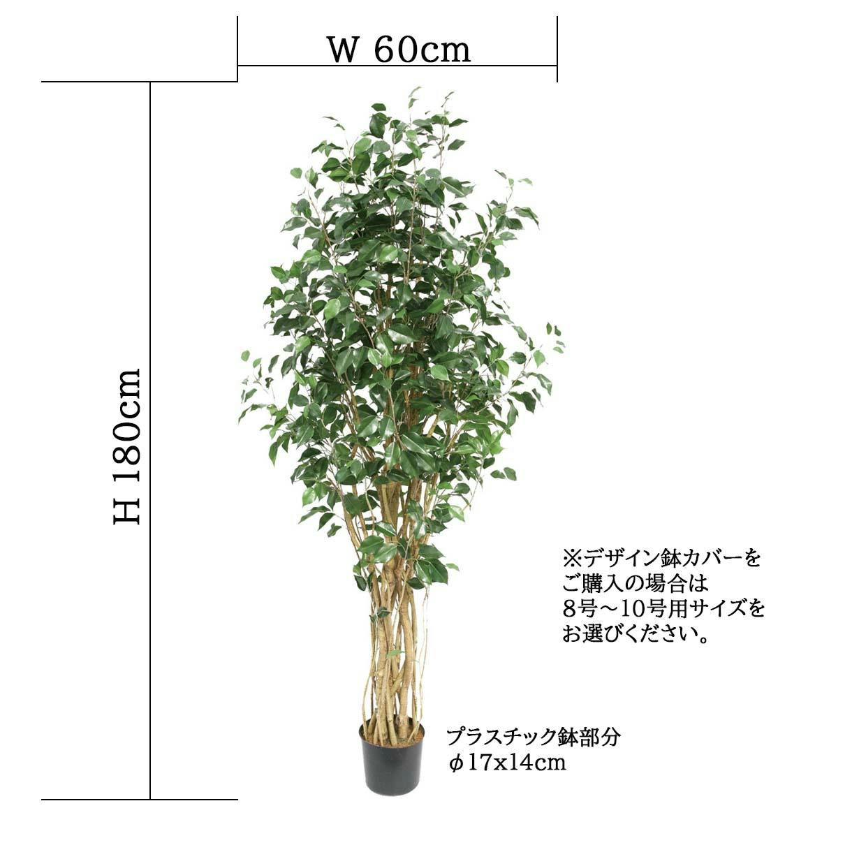 GREEN COFFRET ベンジャミン180cm 人工観葉植物 フェイクグリーン
