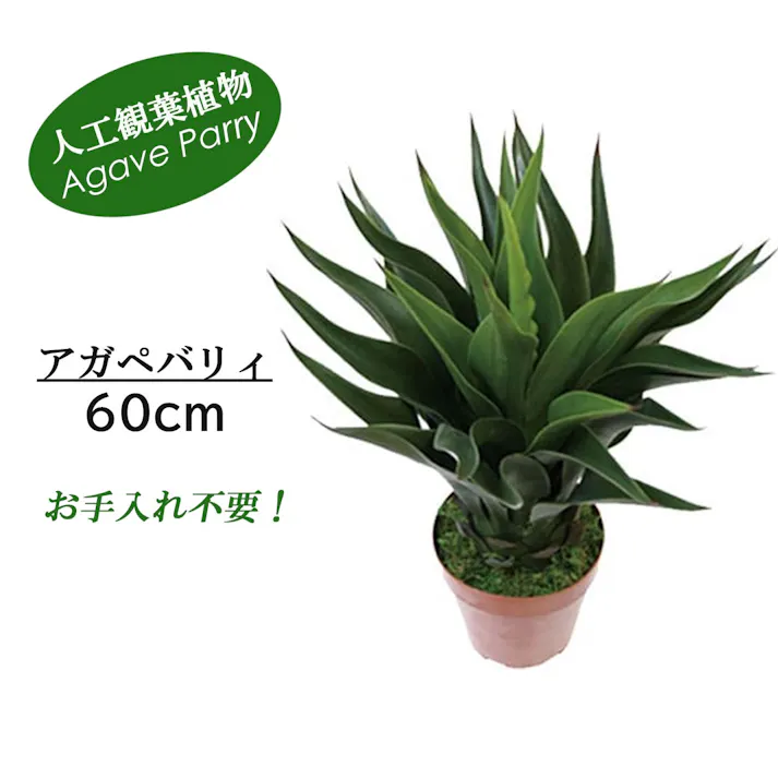 GREEN COFFRET アガぺバリィ60cm 人工観葉植物 フェイクグリーン インテリアグリーン AGBL-01【別送品】