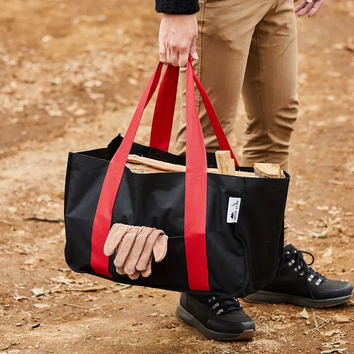 NorwegianStyle キャリーバッグ ネイビー 薪入れ K789【別送品】