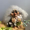 NyForm Troll 猫と戯れトロール 人形 北欧妖精 BF088【別送品】