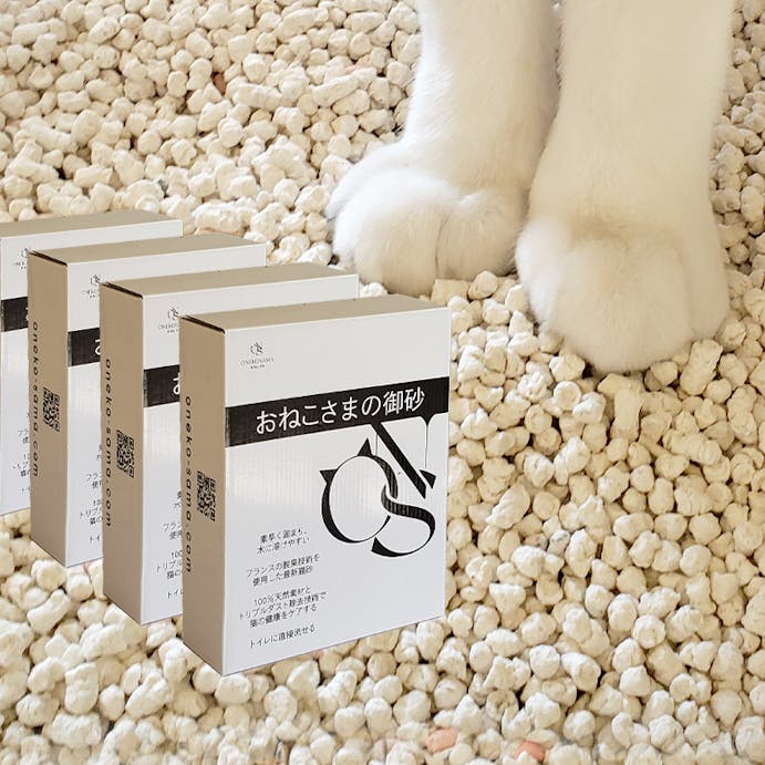 SWEET MOMMY ONEKOSAMA OINUSAMA 猫砂 6L 100%天然素材 植物ファイバー 1ケース(4箱) ons0002-06-1C-milk【別送品】
