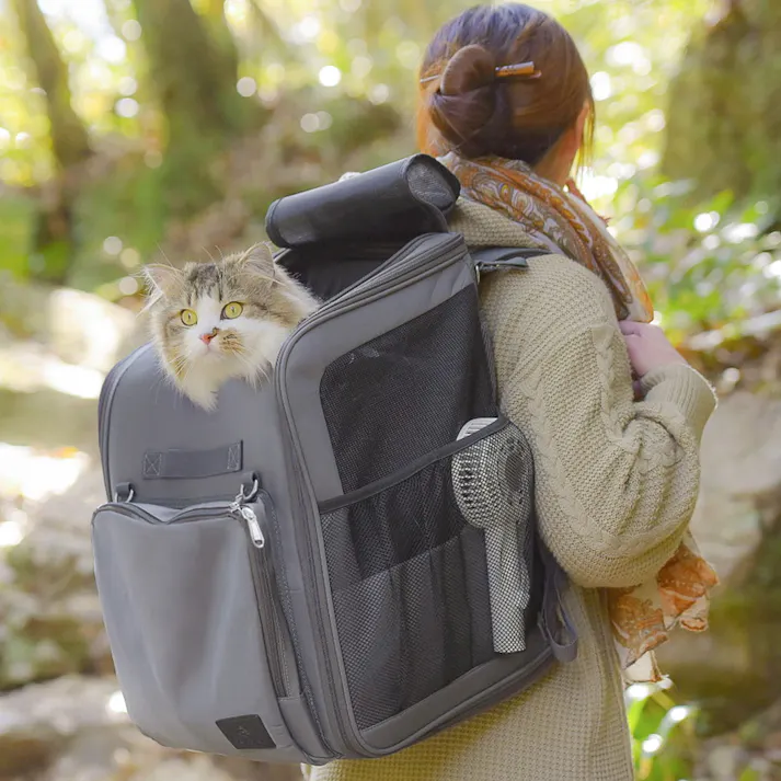 ONEKOSAMA OINUSAMA 3WAYペットキャリーバッグ リュック 犬 猫 ブラック お手入れ簡単 軽量 通気性 ons0007-bk【別送品】