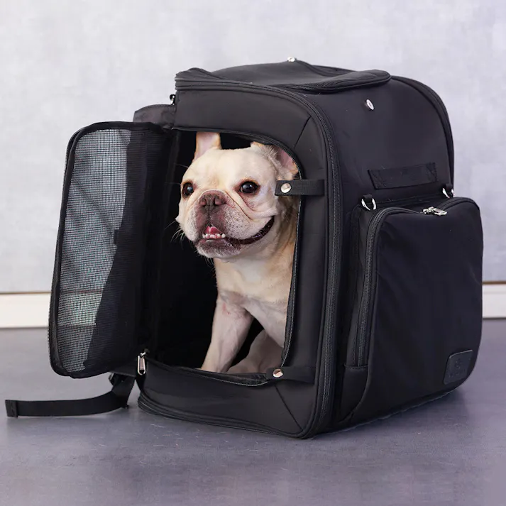 ONEKOSAMA OINUSAMA 3WAYペットキャリーバッグ リュック 犬 猫 ブラック お手入れ簡単 軽量 通気性 ons0007-bk【別送品】