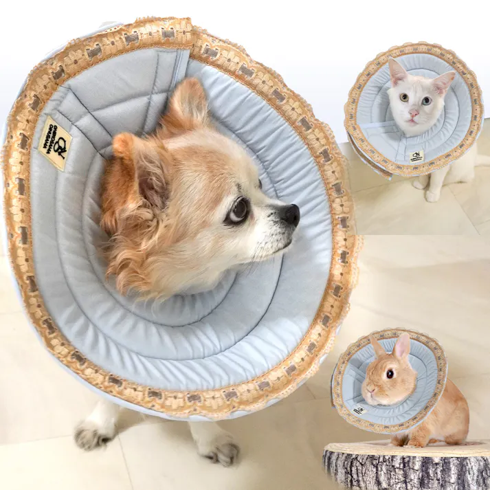 ONEKOSAMA OINUSAMA ソフト エリザベスカラー サックス XS 日本製 抗菌・抗ウイルス 軽量 ons0012-sax-XS【別送品】