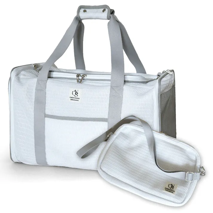 ONEKOSAMA OINUSAMA 2WAY ペットボストンキャリー 猫 犬 ペットキャリー ホワイト お手入れ簡単 軽量 通気性 ons0031-wh【別送品】