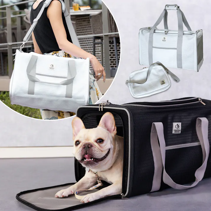 ONEKOSAMA OINUSAMA 2WAY ペットボストンキャリー 猫 犬 ペットキャリー ホワイト お手入れ簡単 軽量 通気性 ons0031-wh【別送品】