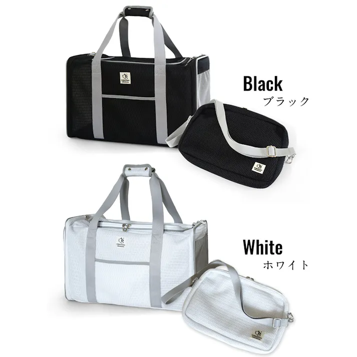 ONEKOSAMA OINUSAMA 2WAY ペットボストンキャリー 猫 犬 ペットキャリー ホワイト お手入れ簡単 軽量 通気性 ons0031-wh【別送品】