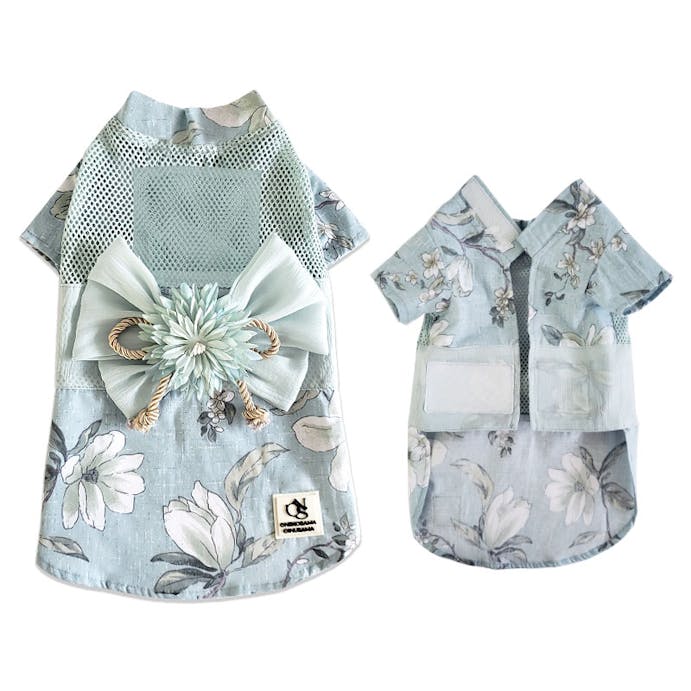 SWEET MOMMY ONEKOSAMA OINUSAMA 空調 ペット服 浴衣 ブルー 9L【ファン2個】 ons0032set-ons0019bl-9L【別送品】