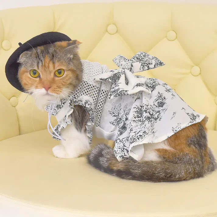 ONEKOSAMA OINUSAMA 空調 ペット服 サンドレス トワルドジュイ ブラック L【ファン1個】 小型犬 洗える ons0032set-ons0093bk-L【別送品】