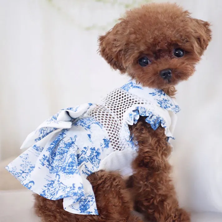 ONEKOSAMA OINUSAMA 空調ペット服 サンドレス トワルドジュイ ブルー M【ファン1個】 小型犬 ons0032set-ons0093bl-M【別送品】