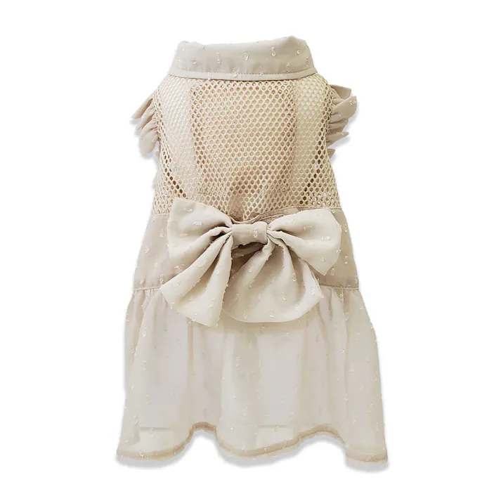 SWEET MOMMY ONEKOSAMA OINUSAMA 空調 ペット服 サンドレス ドビーシフォン アイボリー S【ファン1個】 ons0032set-ons0093cfiv-S【別送品】