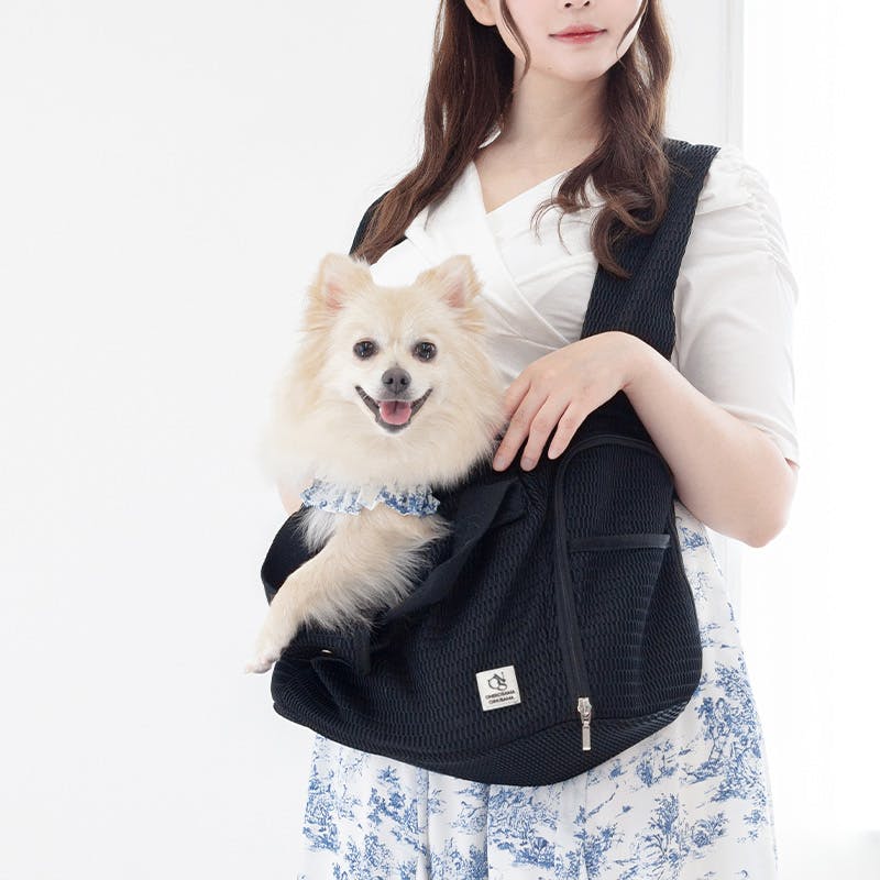 ブラック スリングキャリー 小型犬用　ONEKOSAMA OINUSAMA ONEKOSAMA OINUSAMA ペット用 マルチスリング 猫 犬 ペットキャリー