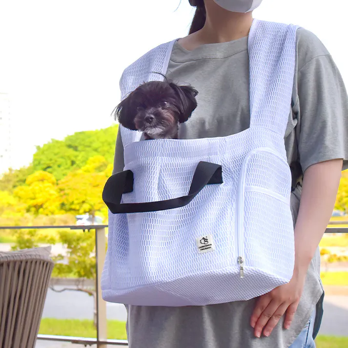 ONEKOSAMA OINUSAMA ペット用 マルチスリング 猫 犬 ペットキャリー ホワイト L お手入れ簡単 軽量 メッシュ素材 ons0042-wh-L【別送品】