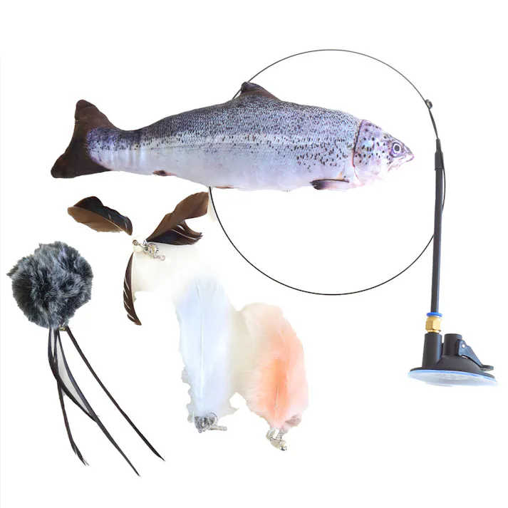 ONEKOSAMA OINUSAMA ねこじゃらし&お魚おもちゃ 6点ギフトセット 羽根 猫 丈夫 鈴付 取り換え羽根 ons0051-wing【別送品】