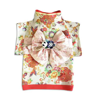 ONEKOSAMA OINUSAMA 振袖 着物風 ペットウェア クリーム S 小型犬 洗える ons0057-cr-S【別送品】