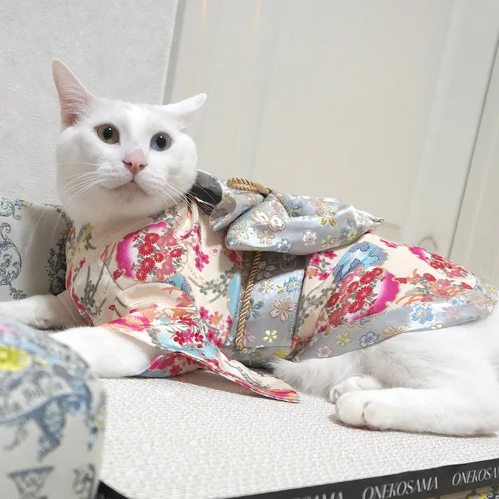 ONEKOSAMA OINUSAMA 振袖 着物風 ペットウェア アイボリー M 小型犬 洗える ons0057-iv-M【別送品】