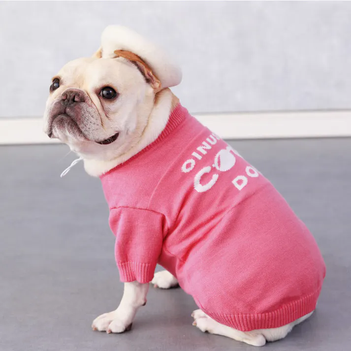 ONEKOSAMA OINUSAMA ドッグ ニットウエア 犬 ピンク M 小型犬 洗える 伸縮性 ons0060-pk-M【別送品】