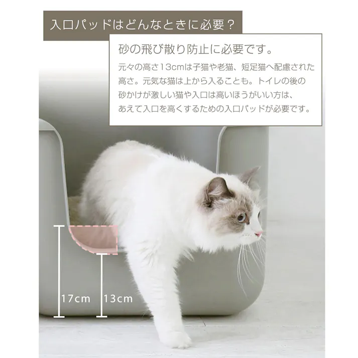 ONEKOSAMA OINUSAMA インテリア 猫 トイレ 専用 入口パッド ピンク 追加パーツ 高さ調節 飛散防止 ons0066-pk【別送品】