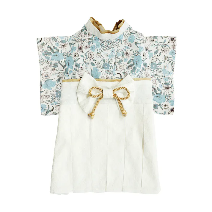 ONEKOSAMA OINUSAMA 袴風 着物 ペットウェア 小花柄ブルーグレー M 小型犬 洗える ons0082-st-blgr-M【別送品】