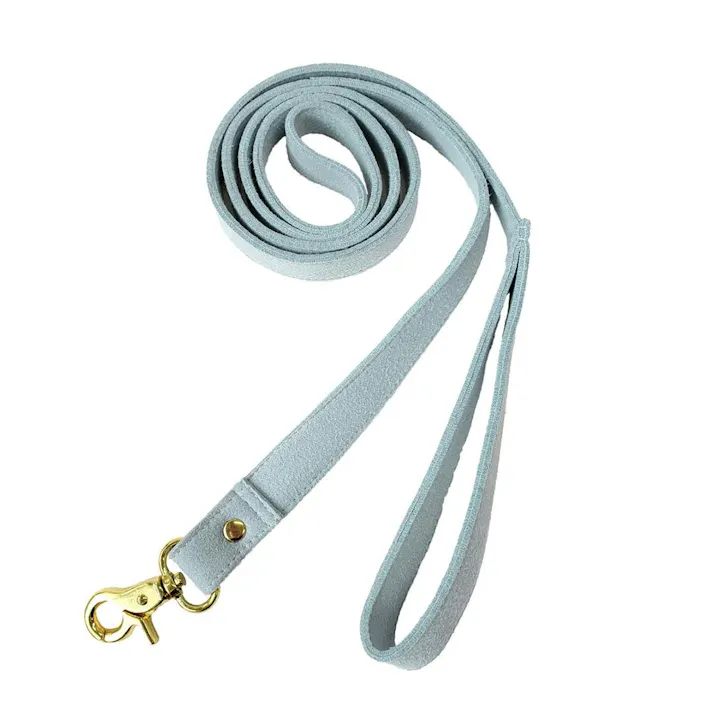 ONEKOSAMA OINUSAMA スウェード調 リード 犬 猫 ライトブルー M 着脱簡単 耐久性 高級感 ons0085-lbl-M【別送品】