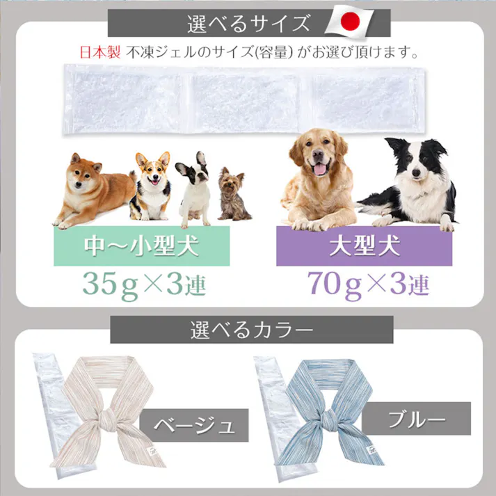 ONEKOSAMA OINUSAMA 日本製 不凍ジェル付きクールネック ペットスカーフ ブルー 小-中型犬用 洗濯可 ons0099-bl-35【別送品】