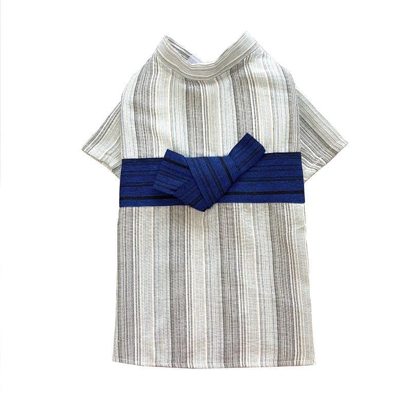 ONEKOSAMA OINUSAMA DESIGNERS GUILD 浴衣 ペットウェア ストライプ柄 ホワイト 3L 小型犬 洗える ons0100-wh-3L【別送品】
