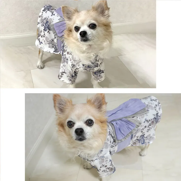 ONEKOSAMA OINUSAMA DESIGNERS GUILD 浴衣 ペットウェア 花柄 ブルー M 小型犬 洗える ons0102-bl-M【別送品】