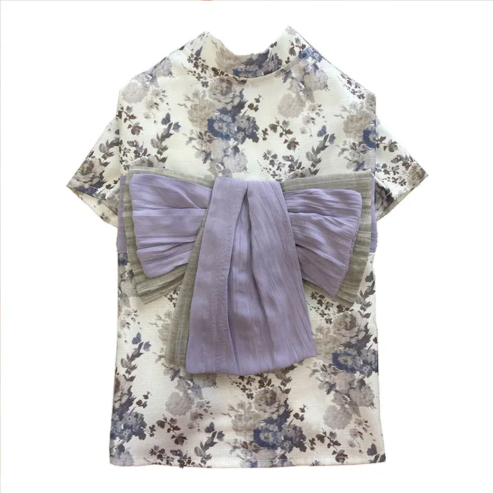SWEET MOMMY ONEKOSAMA OINUSAMA DESIGNERS GUILD 浴衣 ペットウェア 花柄 ブルー XS ons0102-bl-XS【別送品】