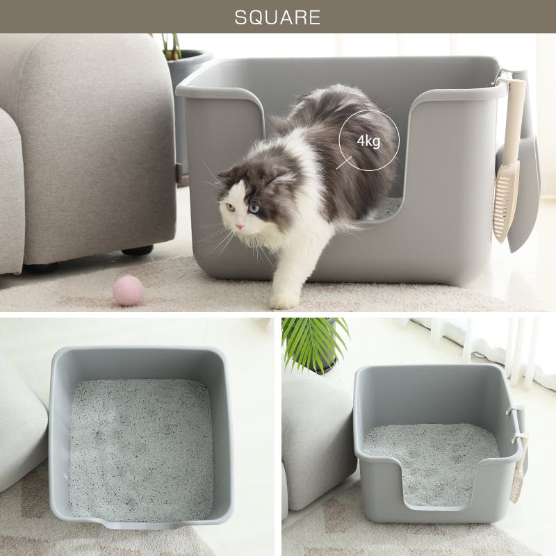 ONEKOSAMA OINUSAMA インテリア 猫トイレ SQUARE グレー 抗菌