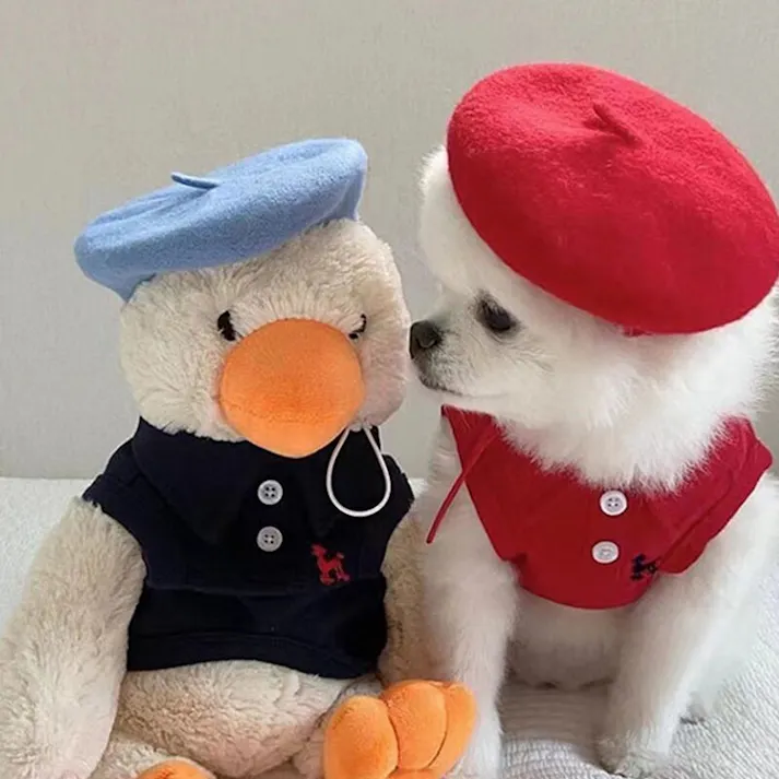 ONEKOSAMA OINUSAMA ペット用ベレー帽/ライトブルー/F 洗える おしゃれ アクセサリー ons0056-lbl【別送品】