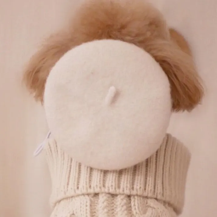 ONEKOSAMA OINUSAMA ペット用ベレー帽/ホワイト/F 洗える おしゃれ アクセサリー ons0056-wh【別送品】