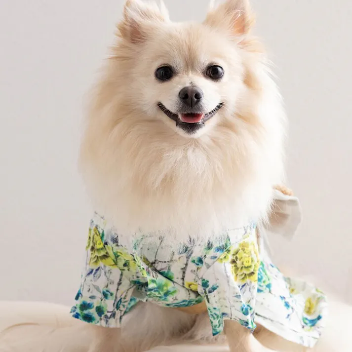 ONEKOSAMA OINUSAMA 浴衣 ペットウェア 花柄/エメラルド/2L 小型犬 洗える ons0102-em-2L【別送品】