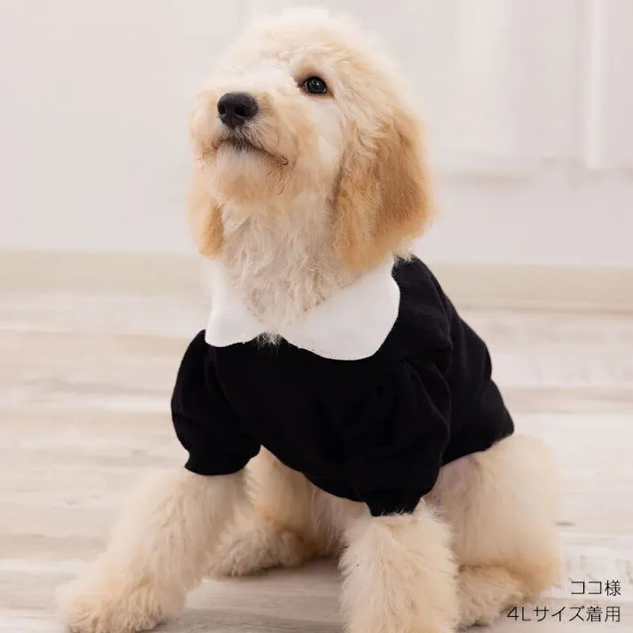 ONEKOSAMA OINUSAMA 丸襟ニット/ブラック×ホワイト/5L 中型犬 洗える ons0107-bkwh-5L【別送品】