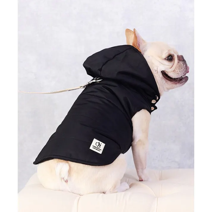 ONEKOSAMA OINUSAMA ファイバーダウンベスト 撥水加工/ブラック/M-L 小型犬 洗える フード付き ons0109-bk-M-L【別送品】