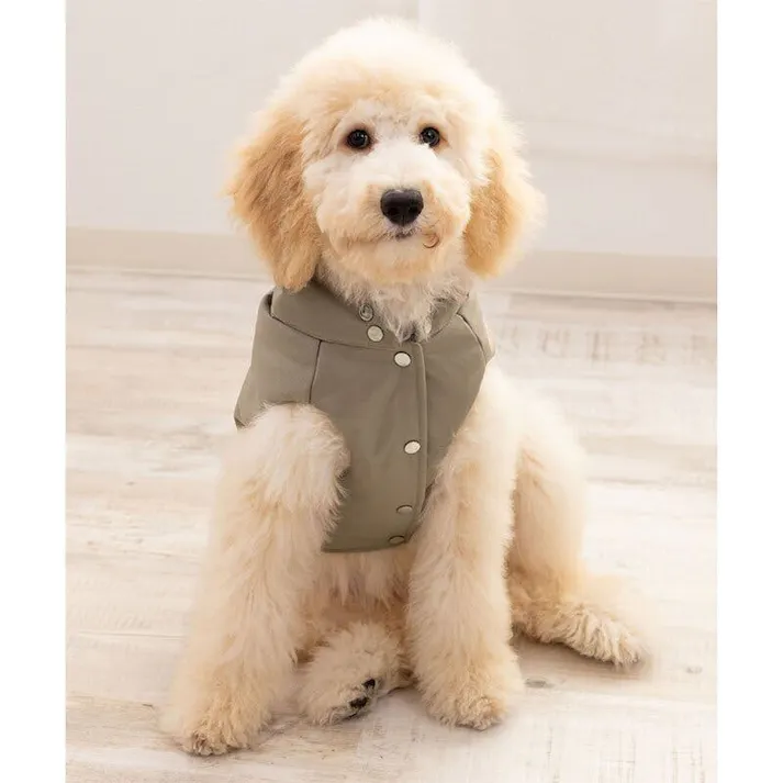 ONEKOSAMA OINUSAMA ファイバーダウンベスト 撥水加工/グレージュ/M-L 小型犬 洗える フード付き ons0109-gre-M-L【別送品】