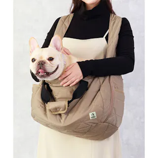 ONEKOSAMA OINUSAMA 強撥水ナイロン ペットマルチ抱っこ紐 ペットスリング キルティング/グレージュ/L 軽量 ショルダー トート ons0111-gre-L【別送品】