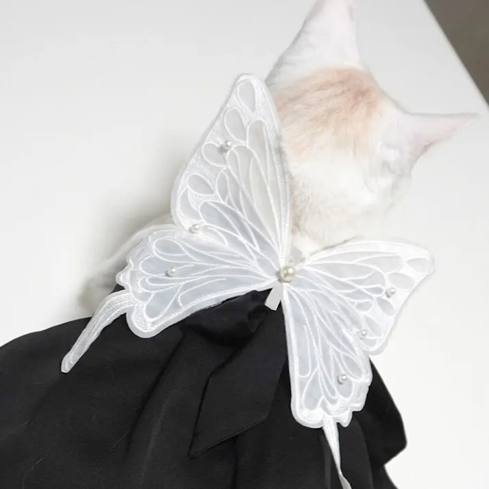 ONEKOSAMA OINUSAMA ちょうちょの羽 ペットアクセサリー/ホワイト おしゃれ アクセサリー ons0114-wh【別送品】