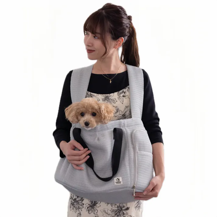 ONEKOSAMA OINUSAMA ペット用 マルチスリング 猫 犬 ペットキャリー ブルーグレー L お手入れ簡単 軽量 メッシュ素材 ons0042-blgr-L【別送品】