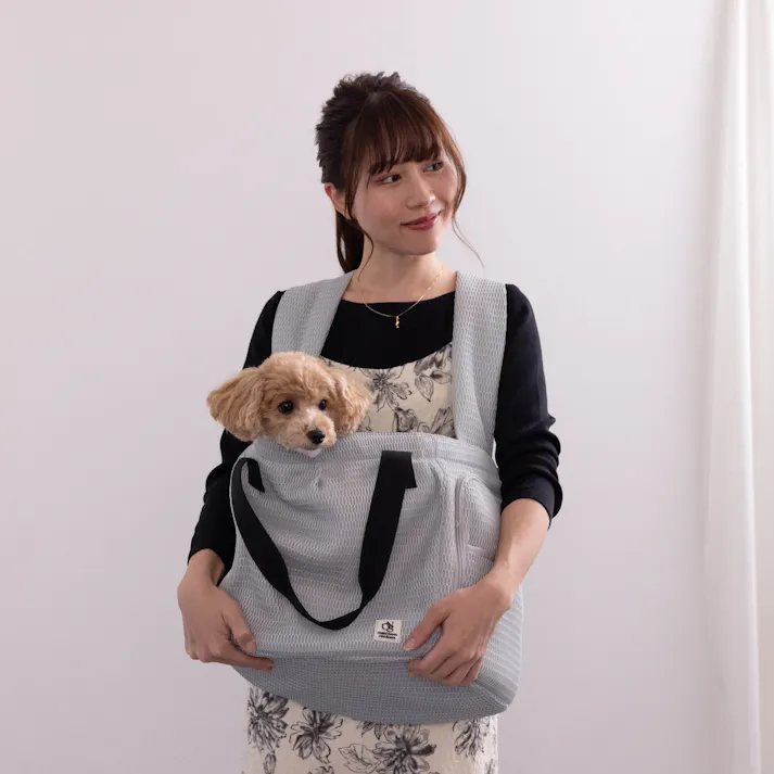 ONEKOSAMA OINUSAMA ペット用 マルチスリング 猫 犬 ペットキャリー ブルーグレー L お手入れ簡単 軽量 メッシュ素材 ons0042-blgr-L【別送品】