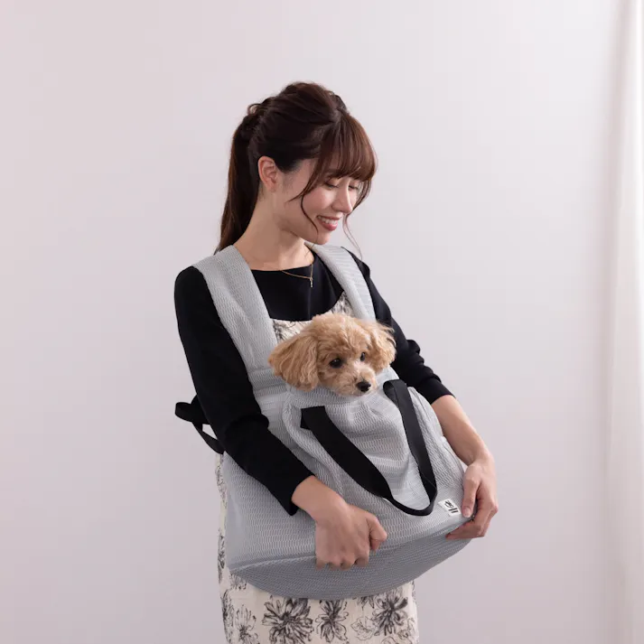 ONEKOSAMA OINUSAMA ペット用 マルチスリング 猫 犬 ペットキャリー ブルーグレー L お手入れ簡単 軽量 メッシュ素材 ons0042-blgr-L【別送品】