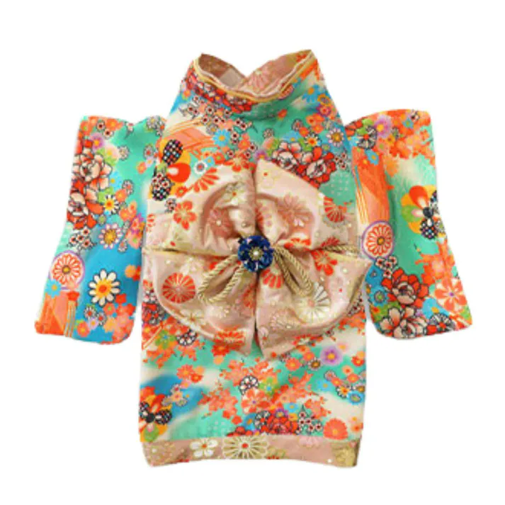 ONEKOSAMA OINUSAMA 振袖 着物風 ペットウェア ブルー 7L 大型犬 洗える ons0057-bl-7L【別送品】