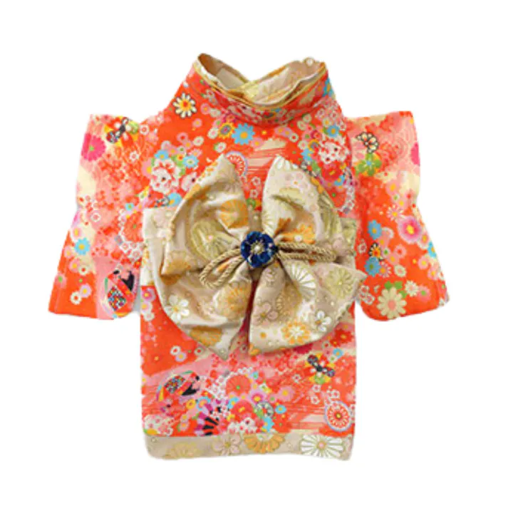 ONEKOSAMA OINUSAMA 振袖 着物風 ペットウェア スカーレット 4L 中型犬 洗える ons0057-scar-4L【別送品】