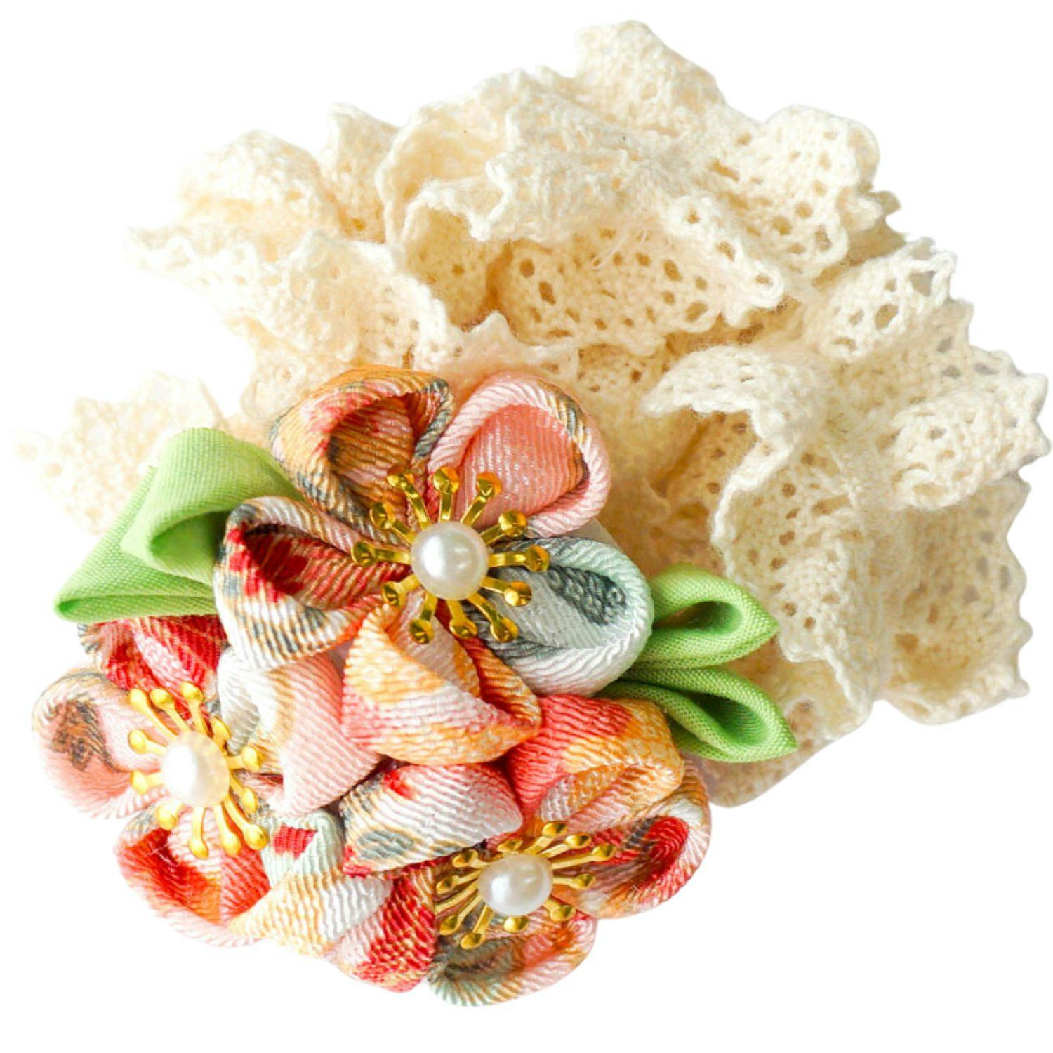 SWEET MOMMY ONEKOSAMA OINUSAMA つまみ細工 ヘアアクセサリー ヘアバンドタイプ ピーチピンク sg22040b-peach 帽子・アクセサリー SWEET MOMMY ONEKOSAMA OINUSAMA つまみ細工 ヘアアクセサリー ヘアバンドタイプ ピーチピンク sg22040b-peach 帽子・アクセサリー