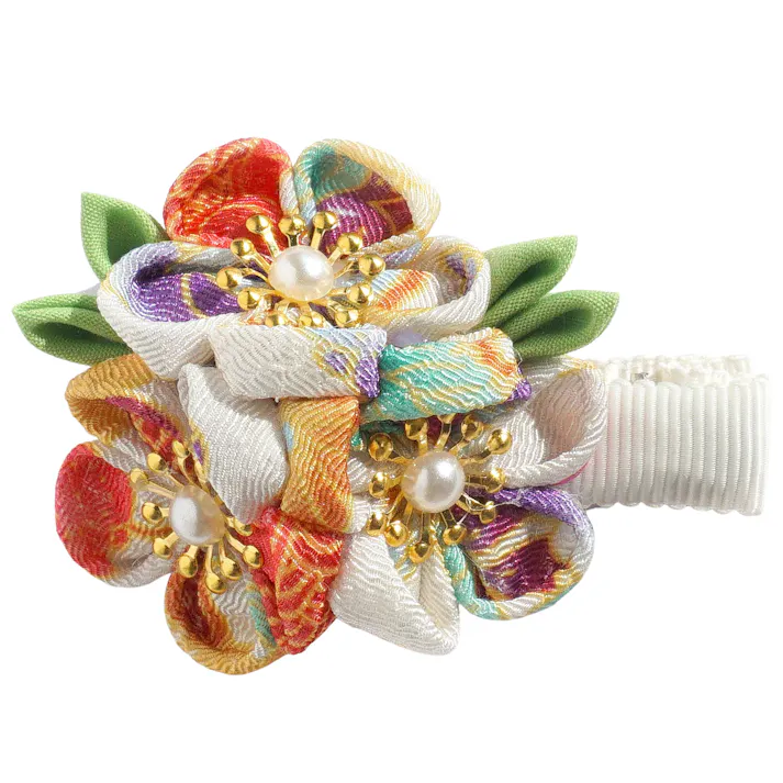 SWEET MOMMY ONEKOSAMA OINUSAMA つまみ細工 ヘアアクセサリー クリップタイプ ハニークリーム sg22040-cr【別送品】